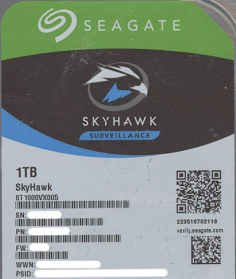 【新品】SEAGATE製HDD　ST1000VX005　1TB SATA600 5900