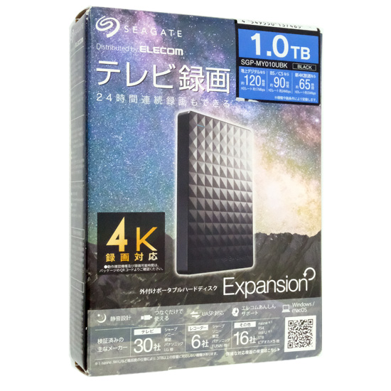 【新品】SEAGATE　ポータブルハードディスク　SGP-MY010UBK　ブラック　1TB