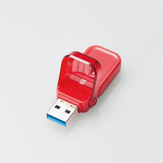 【新品】ELECOM　フリップキャップ式USBメモリ　MF-FCU3064GRD　64GB レッド