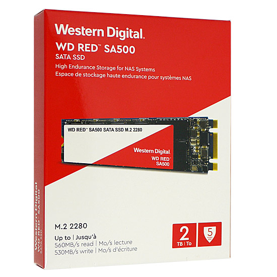 【新品】Western Digital製 SSD　WD Red SA500 NAS SATA WDS200T1R0B　2TB