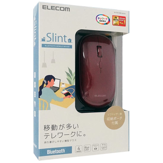【新品】ELECOM　Bluetooth4.2対応 BlueLEDマウス M-TM10BBRD　レッド
