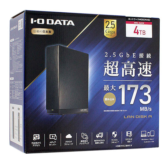 【新品】I-O DATA製外付HD　LAN DISK A HDL-AAX4　4TB