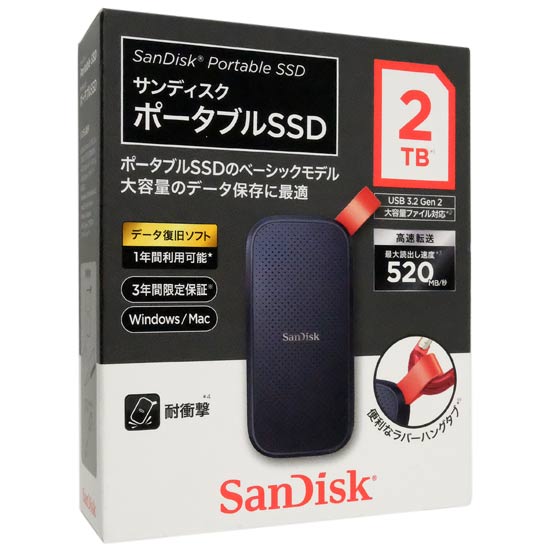 【新品】SANDISK　ポータブルSSD　SDSSDE30-2T00-J25