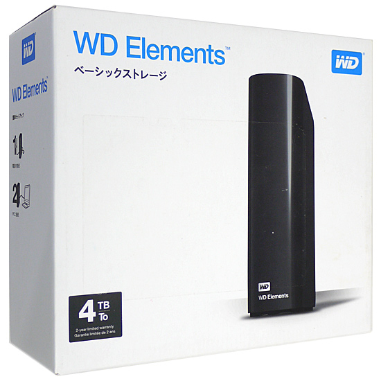 【新品】WesternDigital製　外付HD WD Elements Desktop WDBBKG0040HBK-JESN　4TB