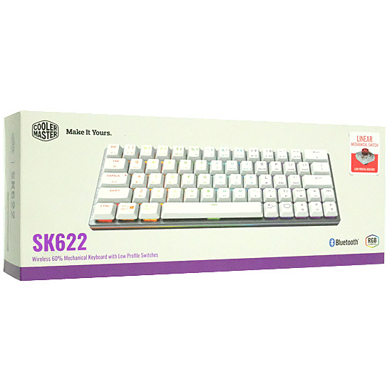 【新品】Cooler Master　ミニサイズキーボード SK622 SK-622-SKTR1-US 赤軸　ホワイト