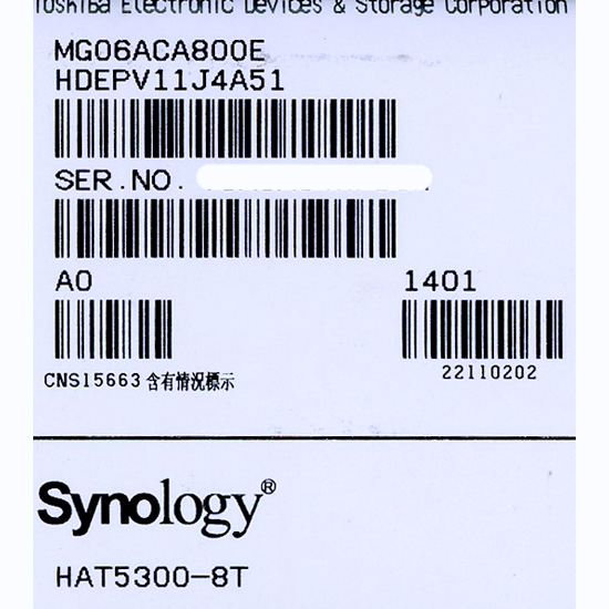 【新品】Synology　NAS用HDD HAT5300-8T　8TB SATA600 7200