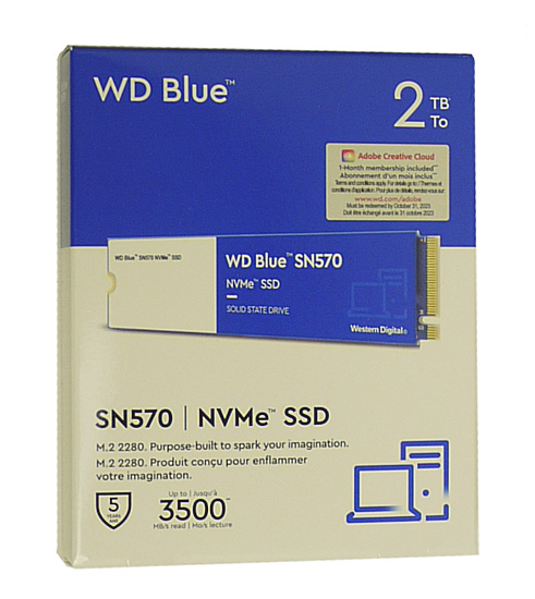【新品】Western Digital製 SSD　WD Blue SN570 NVMe WDS200T3B0C　2TB