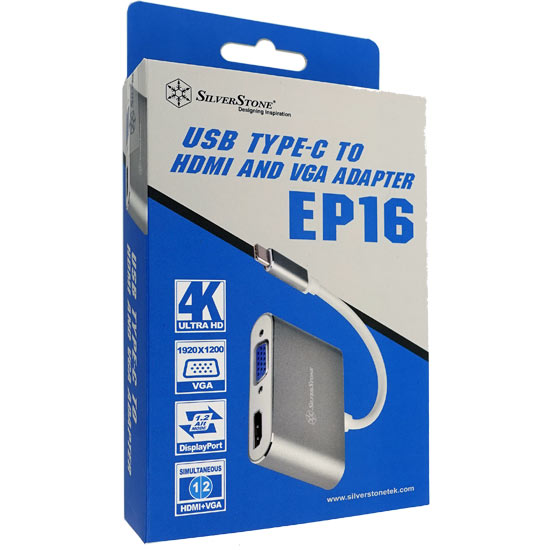 【新品】SILVERSTONE　変換アダプタ SST-EP16C　チャコールグレー