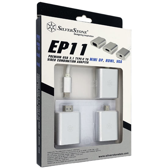 【新品】SILVERSTONE　変換アダプタ SST-EP11S　シルバー