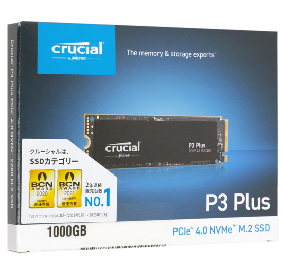 【新品】crucial　内蔵型 M.2 SSD　P3 Plus CT1000P3PSSD8JP　1TB