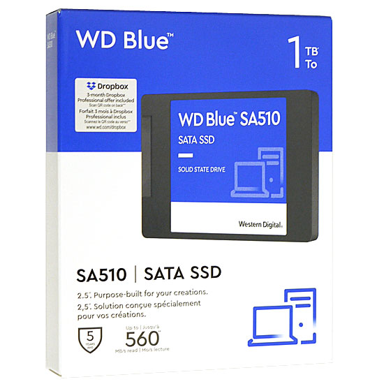 【新品】Western Digital製 SSD　WD Blue SA510 SATA WDS100T3B0A　1TB
