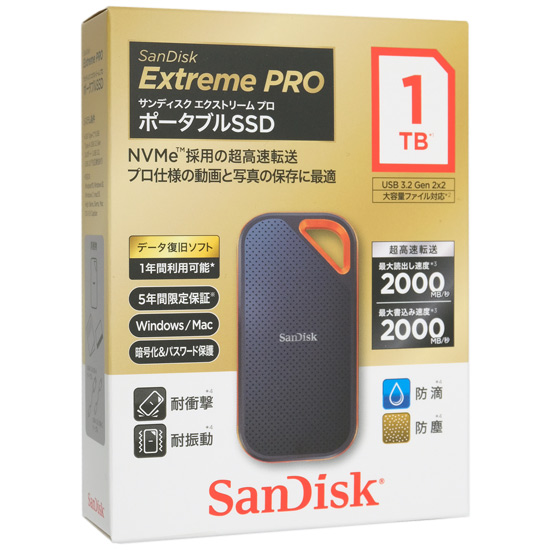 【新品】SANDISK　ポータブルSSD エクストリーム プロ SDSSDE81-1T00-J25　1TB