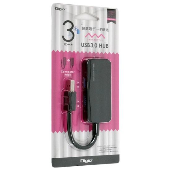 【新品】ナカバヤシ　3ポートUSB3.0 ハブ Digio2 UH-3083BK　ブラック