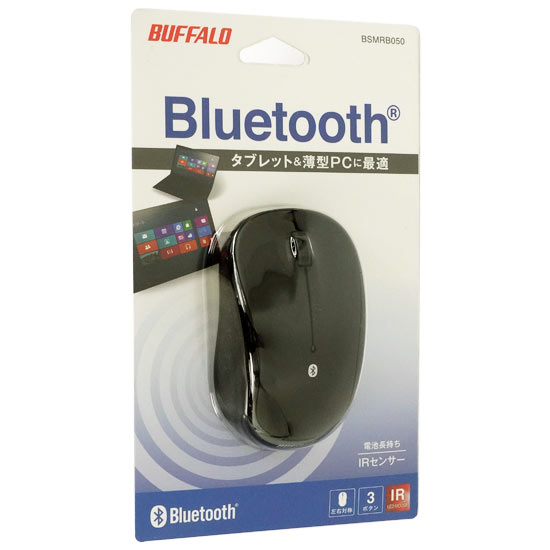 【新品】BUFFALO　Bluetooth内蔵 IR LED光学式 3ボタンマウス BSMRB050BK　ブラック