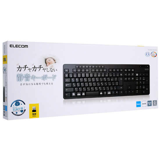 【新品】ELECOM　無線静音フルキーボード TK-FDM116SKTBK　ブラック