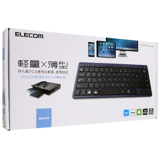 【新品】ELECOM　Bluetoothミニキーボード TK-FBP102BU　ブルー