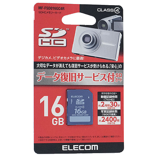 【新品】ELECOM　SDHCメモリーカード　MF-FSD016GC4R　16GB