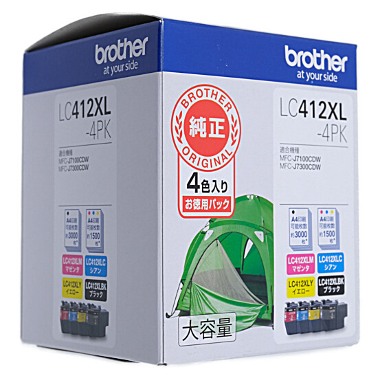 【新品】brother　インクカートリッジ 大容量タイプ お徳用4色パック　LC412XL-4PK