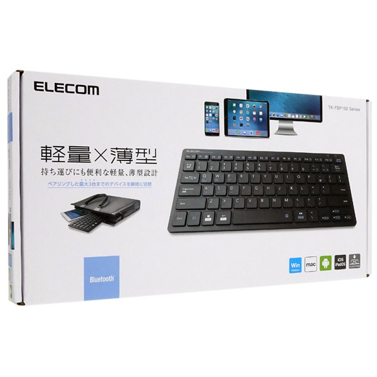 【新品】ELECOM　Bluetoothミニキーボード TK-FBP102BK　ブラック