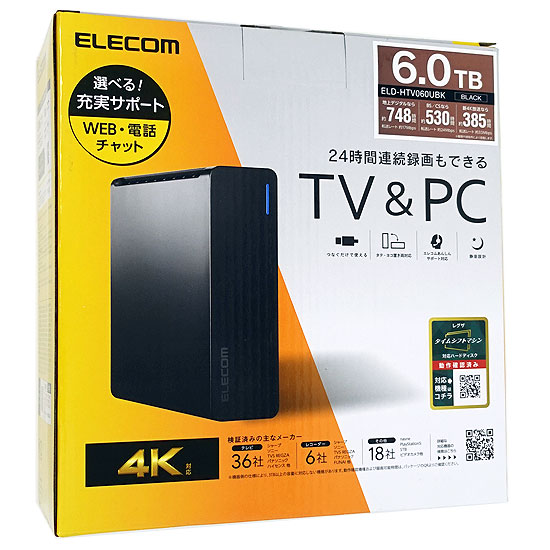 N*H様 エレコム HDD 外付けハードディスク 6TB HDD (ハードディスク) 外付け 6TB USB3.0 暗号化 ブラック ELD