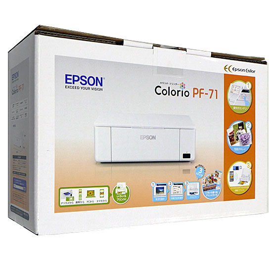 【新品】【新品(開封のみ)】 EPSON製　コンパクトプリンター　カラリオ ミー PF-71