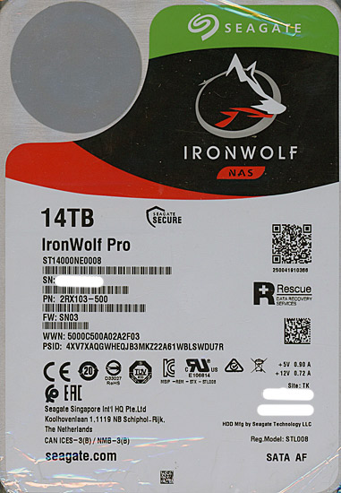 【新品】SEAGATE製HDD　ST14000NE0008　14TB SATA600 7200