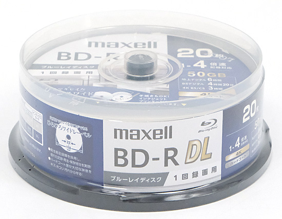 【新品】maxell　録画用ブルーレイディスク BD-R DL 4倍速 20枚組　BRV50WPG.20SP