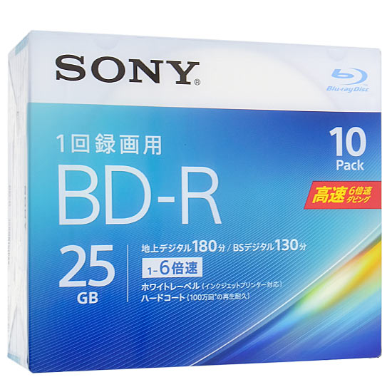 【新品】SONY　ブルーレイディスク 10BNR1VJPS6　BD-R 6倍速 10枚組