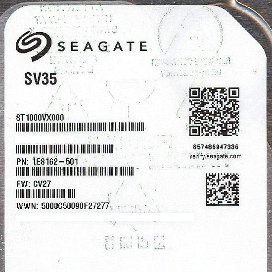 【新品】SEAGATE製HDD　ST1000VX000　1TB SATA600 7200