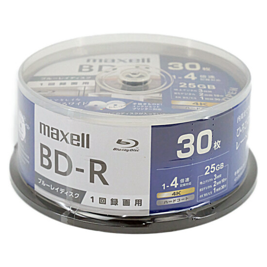【新品】maxell　録画用ブルーレイディスク BRV25WPG.30SP　BD-R 4倍速 30枚組