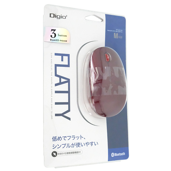 【新品】ナカバヤシ　3ボタン BlueLEDマウス Digio2 MUS-BKT154NR　レッド