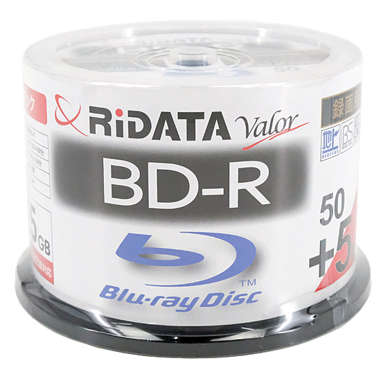 【新品】RiTEK　ブルーレイディスク RiDATA BDR130PW4X50+5SPC　BD-R 4倍速 55枚組