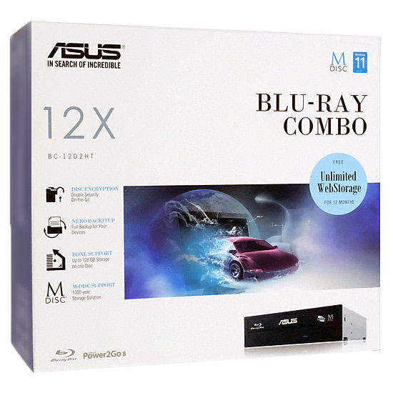【新品】【新品(開封のみ)】 ASUS　高機能型Blu-Rayコンボドライブ　BC-12D2HT