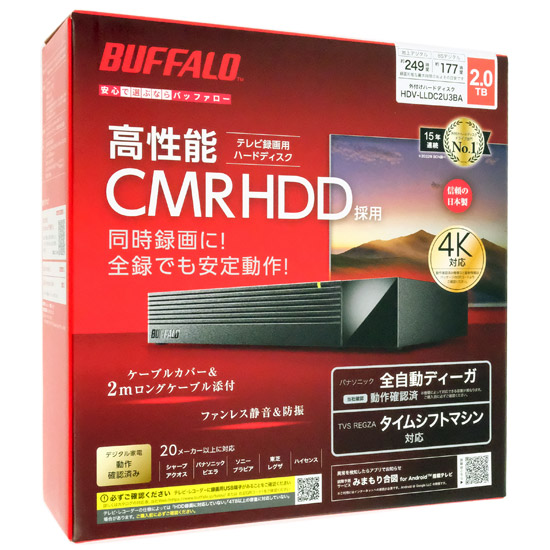 【新品】BUFFALO　外付けHDD　HDV-LLDC2U3BA　2TB