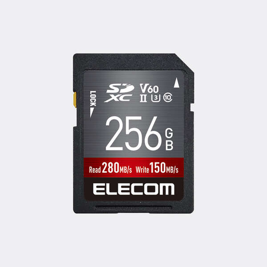 【新品】ELECOM　SDXCメモリーカード　MF-FS256GU23V6R　256GB