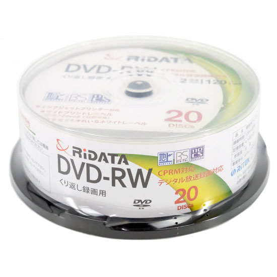 【新品】RiTEK　録画用 DVD-RW 2倍速 20枚組　RIDATA DVD-RW120.20WHT