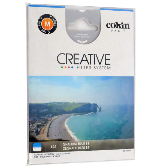 【新品】Cokin　83×100mm角 ハーフグラデーションフィルター ブルー1 P122