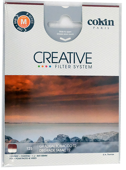 【新品】Cokin　83×100mm角 ハーフグラデーションフィルター タバコ2 P125