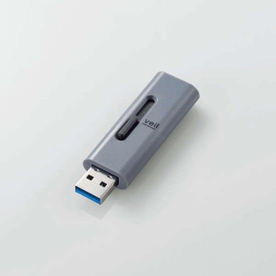 【新品】ELECOM　スライド式USB3.2(Gen1)メモリ　MF-SLU3032GGY　32GB グレー