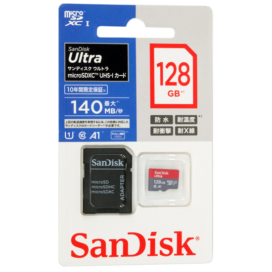 【新品】SanDisk　microSDXCメモリーカード 128GB　SDSQUAB-128G-JN3MA