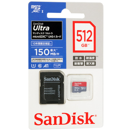 【新品】SanDisk　microSDXCメモリーカード 512GB　SDSQUAC-512G-JN3MA