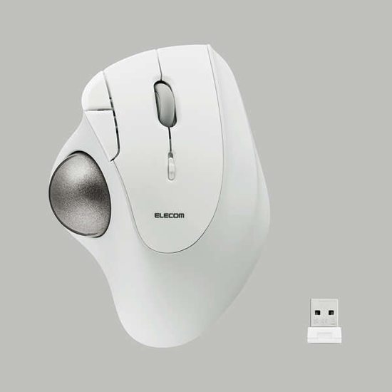 【新品】ELECOM　2.4GHz無線トラックボール IST 5ボタン ベアリングモデル　M-IT11DRWH　ホワイト