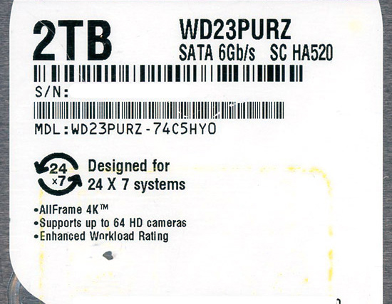 【新品】Western Digital製HDD　WD23PURZ　2TB SATA600