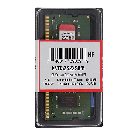 【新品】Kingston製　KVR32S22S8/8　SODIMM DDR4 PC4-25600 8GB