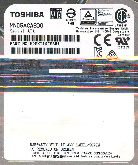 【新品】TOSHIBA製HDD　MN05ACA800　8TB SATA600 7200