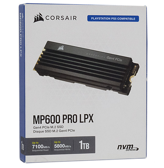 【新品】Corsair製 SSD　MP600 PRO LPX CSSD-F1000GBMP600PLP　1TB