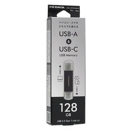 【新品】I-O DATA　USB-A&USB-C 搭載USBメモリー U3C-STD128G/K　128GB　ブラック