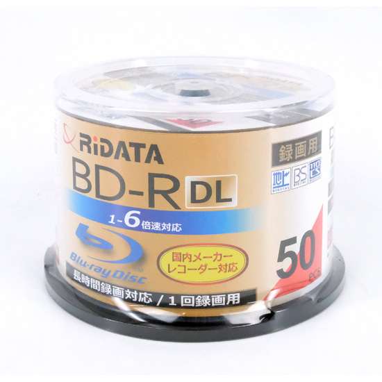【新品】RiTEK　ブルーレイディスク RIDATA BD-R260PW 6X.50SP A　BD-R DL 6倍速 50枚組