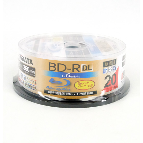 【新品】RiTEK　ブルーレイディスク RIDATA BD-R260PW 6X.20SP A　BD-R DL 6倍速 20枚組