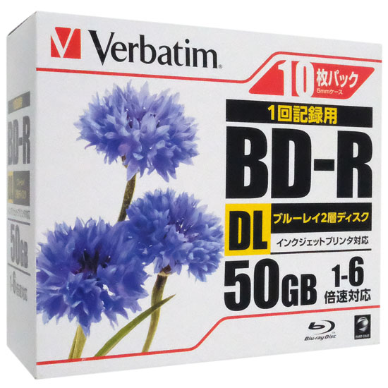 【新品】三菱化学　ブルーレイディスク Verbatim DBR50RPP10　BD-R DL 6倍速 10枚組